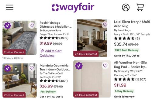 Wayfair Rugs Up to 75% Off Starting at $12 deal at Wayfair