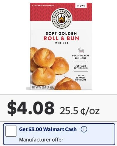 Walmart Roll & Bun Mix for $1.08 After Cash deal at Walmart