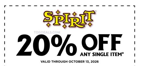 20% Off Any Item at Spirit Halloween deal at Spirit Halloween