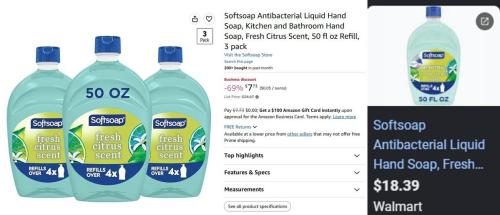 Softsoap 50oz Refills 3-Pack for $7 deal at Amazon