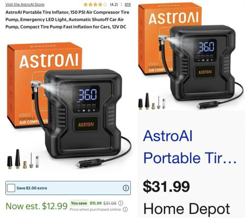 $12 Portable Tire Inflator Kit deal at Walmart