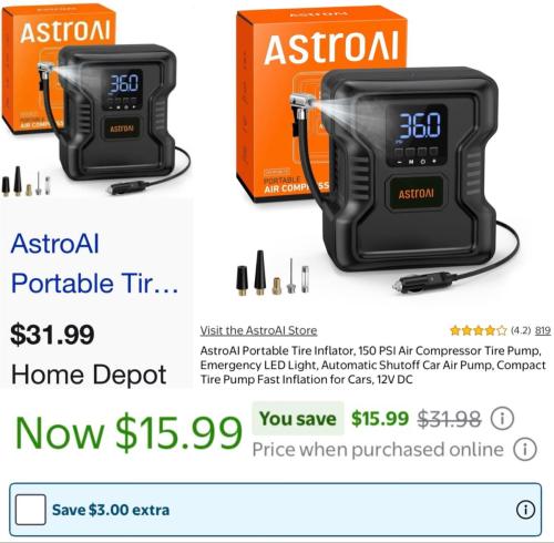 Portable Tire Inflator for $12 deal at Walmart