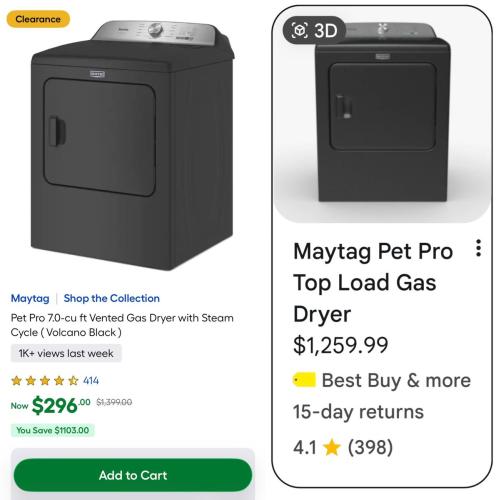 Maytag Dryer Now $296 (Was $1400) deal at Lowe's