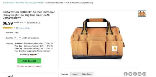 Carhartt 14" Tool Bag 90% Off at Woot deal at Woot