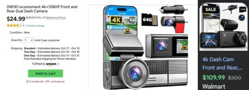 4K Dashcam for $24 at Woot - 81% Off deal at Woot