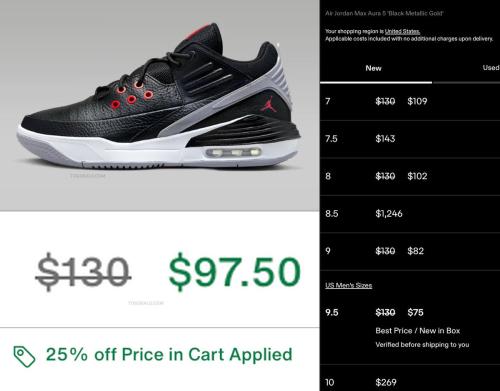 Jordan Max Aura 5 Sneakers Now $97.50 deal at Nike