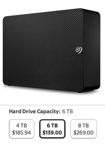 Seagate 6TB Hard Drive Now $139 deal at Walmart