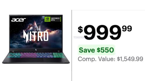 Acer Nitro V 16 RTX 5050 Laptop $550 Off