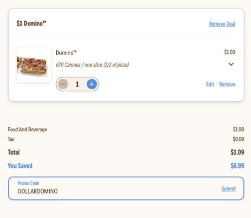 Domino's 3-Topping Pizza for $1 deal at Domino's