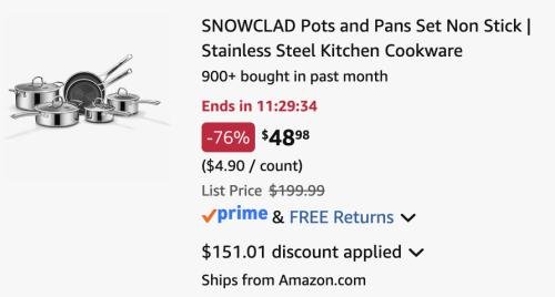 $200 Cooking Set for $49 at Amazon deal at Amazon