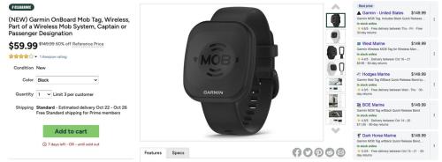 Garmin MOB Tag for $60 at Woot deal at Woot