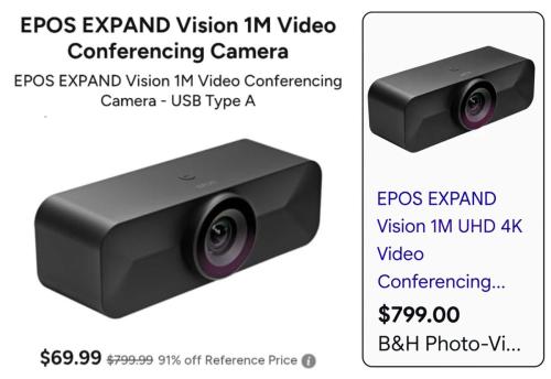 EPOS 4K Video Camera Drops to $70 deal at Woot