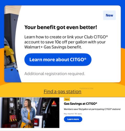 Walmart+ Saves 10¢/Gallon at Citgo, Exxon & More deal at Walmart