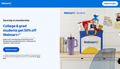College Students: Walmart+ Half Off $49/Year deal at Walmart