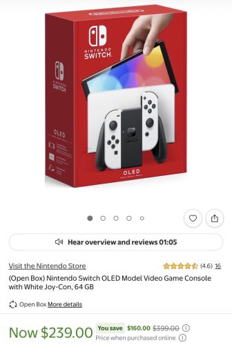 Nintendo Switch Open Box for $239