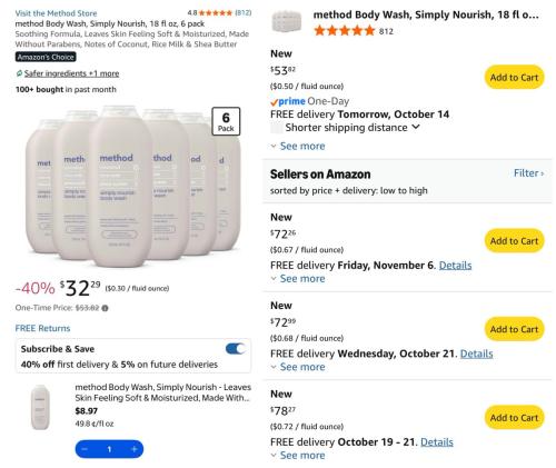 Method Body Wash 6-Pack for $32 at Walmart deal at Walmart