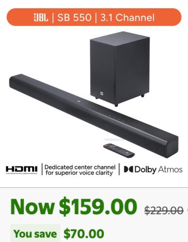 JBL Cinema 3.1 Soundbar Now $159 at Walmart deal at Walmart