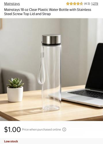 $1 Mainstays Water Bottles at Walmart deal at Walmart