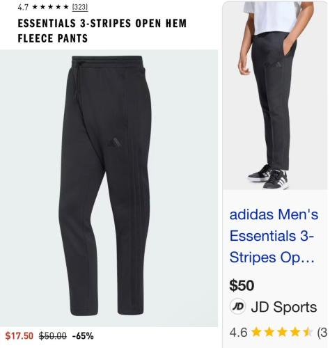 Adidas Fleece Pants Now $17 deal at Adidas