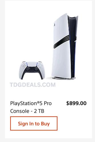 PS5 Pro Sign In to Buy Deal