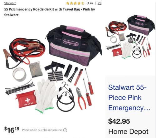55-PC Car Roadside Emergency Kit for $16 deal at Walmart