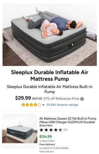 Sleeplux Air Mattress Down to $30 deal at Woot