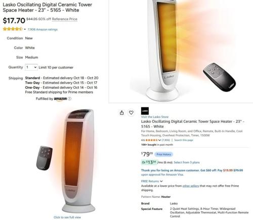 Lasko Heater Only $17 at Woot deal at Woot