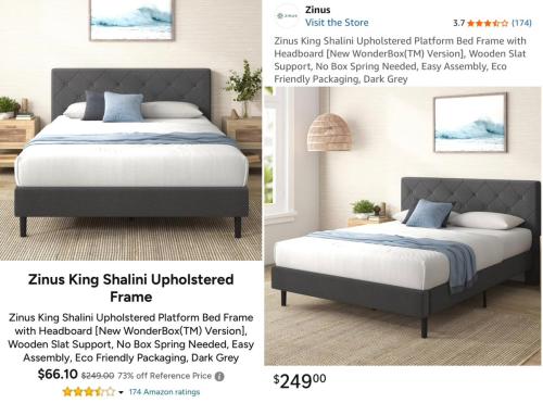 Zinus King Bed Frame Drops to $66 deal at Woot