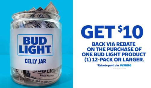 Bud Light $10 Rebate on 12-Pack Purchase