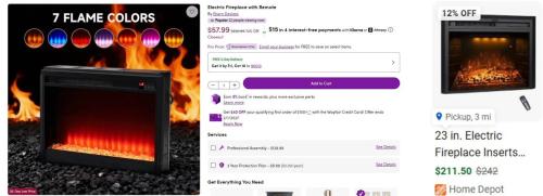 Electric Fireplace for Only $57 deal at Wayfair