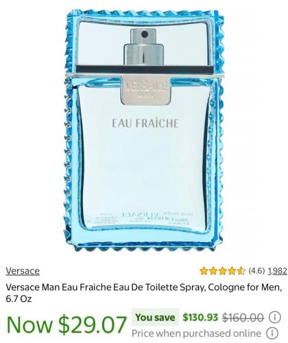 Versace Cologne for $29 (Was $160)