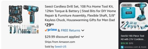 Drill Set Double Promo at Amazon - $30 deal at Amazon