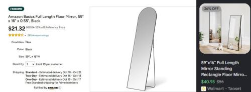 Full Length Mirror for Only $21 deal at Woot