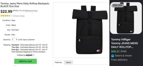 Tommy Jeans Rolltop Backpack Now $23